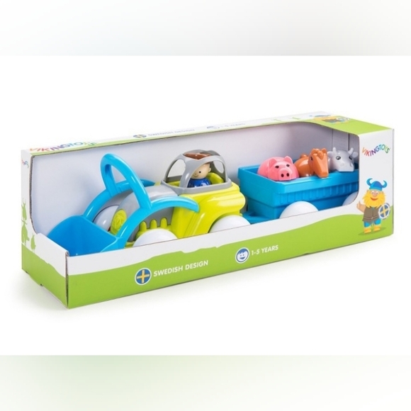 Viking Other - VIKING TOYS , Blue and Green Tractor with Animals